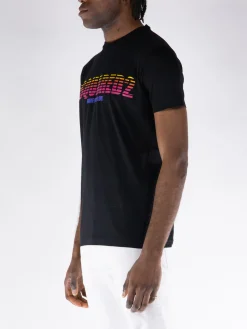 DSQUARED T-Shirt<T-SHIRT COOL FIT Nero, Fuxia