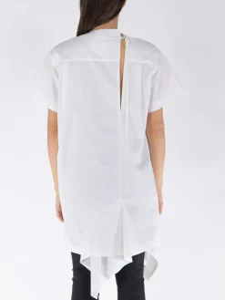 SACAI T-Shirt<T-SHIRT COTTON POPLIN Bianco