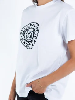 STELLA MCCARTNEY T-Shirt<T-SHIRT COUNTRY CLUB CREST Bianco, Nero