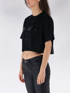 MONCLER T-Shirt<T-SHIRT CROPPED CLASSIC LOGO Nero
