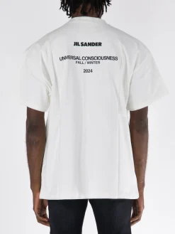 JIL SANDER T-Shirt<T-SHIRT DOUBLELAYER Bianco