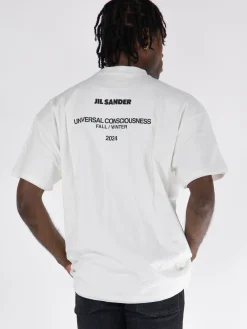 JIL SANDER T-Shirt<T-SHIRT DOUBLELAYER Bianco