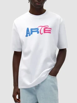 ARTE T-Shirt<T-SHIRT DUO PRINT LOGO Azzurro, Bianco, Rosa