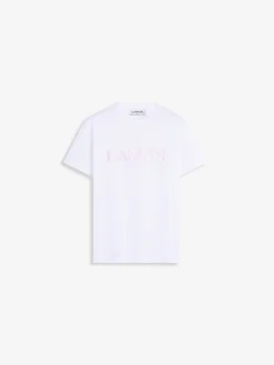 LANVIN T-Shirt<T-SHIRT EMBROIDERED Bianco, Rosa