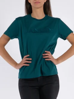 LANVIN T-Shirt<T-SHIRT EMBROIDERED Verde