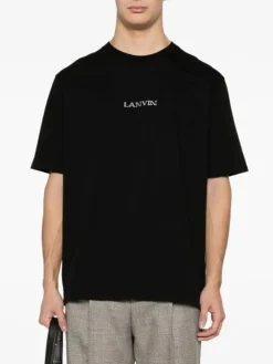 LANVIN T-Shirt<T-SHIRT EMBROIDERED Nero