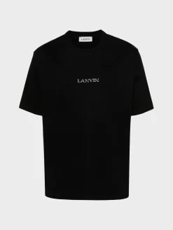 LANVIN T-Shirt<T-SHIRT EMBROIDERED Nero