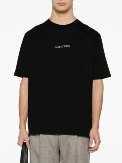 LANVIN T-Shirt<T-SHIRT EMBROIDERED Nero