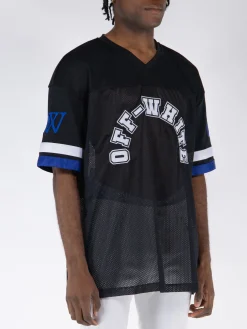 OFF-WHITE T-Shirt<T-SHIRT FOOTBAL MESH Bianco, Blu, Nero
