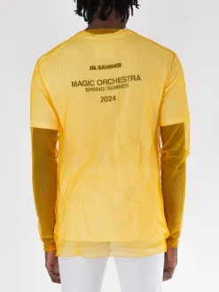 JIL SANDER T-Shirt<T-SHIRT GIROCOLLO Bianco, Giallo