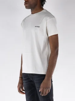 WE11DONE. T-Shirt<T-SHIRT GIROCOLLO CON MINI LOGO Bianco, Nero