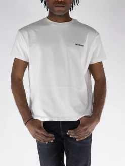 WE11DONE. T-Shirt<T-SHIRT GIROCOLLO CON MINI LOGO Bianco, Nero