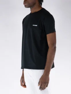 WE11DONE. T-Shirt<T-SHIRT GIROCOLLO CON MINI LOGO Bianco, Nero