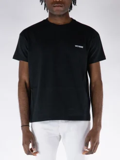WE11DONE. T-Shirt<T-SHIRT GIROCOLLO CON MINI LOGO Bianco, Nero