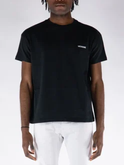 WE11DONE. T-Shirt<T-SHIRT GIROCOLLO CON MINI LOGO Bianco, Nero