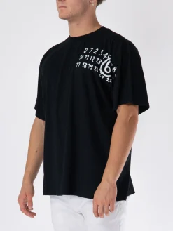 MM6 MAISON MARGIELA T-Shirt<T-SHIRT GIROCOLLO CON STAMPA Bianco, Nero
