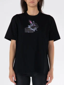 JUNYA WATANABE T-Shirt<T-SHIRT GIROCOLLO CON STAMPA FRONTALE Nero