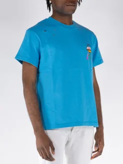 MEMBERS OF THE RAGE T-Shirt<T-SHIRT GIROCOLLO CON STAMPA Azzurro