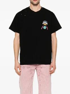 MEMBERS OF THE RAGE T-Shirt<T-SHIRT GIROCOLLO CON STAMPA Azzurro, Bianco, Nero, Rosa, Verde