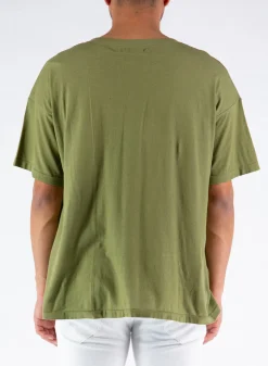 T-Shirt<T-SHIRT GIROCOLLO OVER Verde
