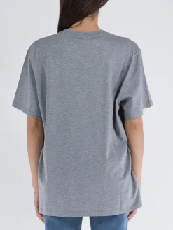 STELLA MCCARTNEY T-Shirt<T-SHIRT HOTFIX RHINESTONE LOGO Grigio