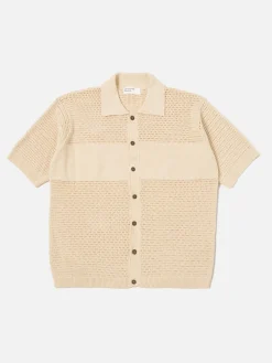 UNIVERSAL WORKS T-Shirt<T-SHIRT IN MAGLIA CON BOTTONI Beige