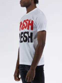 COMME DES GARCONS SHIRT T-Shirt<T-SHIRT IN MAGLIA DI COTONE Bianco, Nero, Rosso