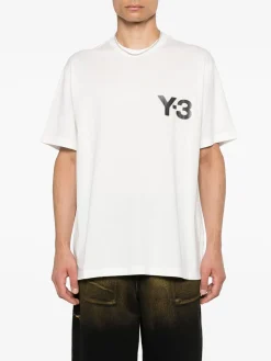 Y-3 T-Shirt<T-SHIRT LOGO Bianco, Nero