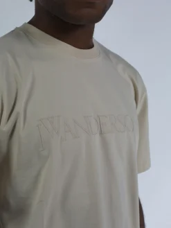 JW ANDERSON T-Shirt<T-SHIRT LOGO EMBROIDERY Beige