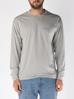 SATISFY Polo<T-SHIRT LONGSLEEVE AURALITE Grigio