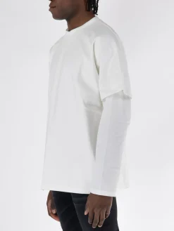 JIL SANDER T-Shirt<T-SHIRT LONGSLEEVE DOUBLELAYER Bianco