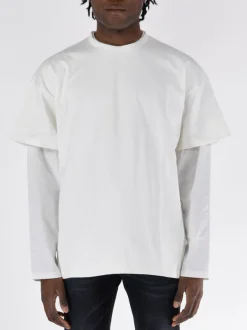 JIL SANDER T-Shirt<T-SHIRT LONGSLEEVE DOUBLELAYER Bianco