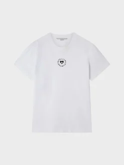 STELLA MCCARTNEY T-Shirt<T-SHIRT LOVESTRUCK LOGO Bianco, Nero