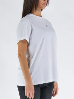 T-Shirt<T-SHIRT MINI STAR EMBROIDERY Bianco