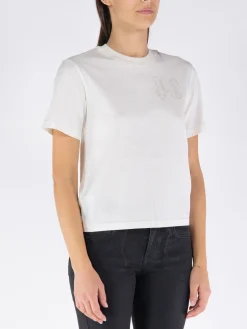 PALM ANGELS T-Shirt<T-SHIRT MONOGRAM FITTED TEE Bianco
