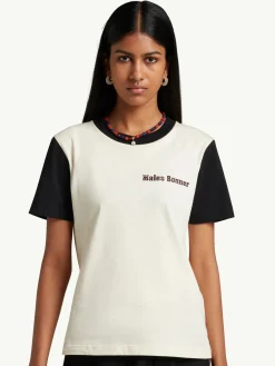 WALES BONNER T-Shirt<T-SHIRT MORNING Bianco, Nero