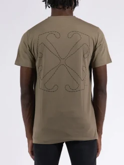 OFF-WHITE T-Shirt<T-SHIRT OF STITCH SLIM Beige