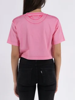 LANVIN T-Shirt<T-SHIRT OVERPRINTED CROPPED Rosa