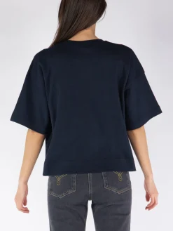MONCLER T-Shirt<T-SHIRT OVERSIZE CON STAMPA Bianco, Blu