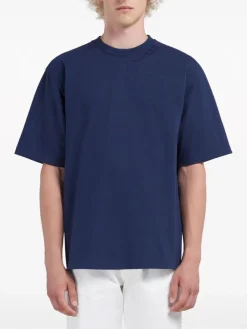 T-Shirt<T-SHIRT OVERSIZE IN COTONE BIOLOGICO Blu