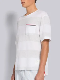 THOM BROWNE T-Shirt<T-SHIRT OVERSIZED SHORT SLEEVE POCKET Grigio