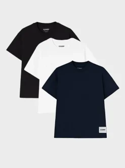 JIL SANDER T-Shirt<T-SHIRT 3-PACK Bianco, Blu, Nero