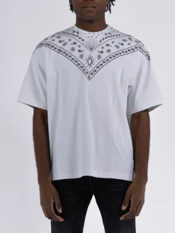 MARCELO BURLON T-Shirt<T-SHIRT PAISLEY PRINT Bianco, Nero