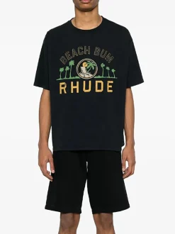 RHUDE T-Shirt<T-SHIRT PALMERA TEE Giallo, Nero, Verde