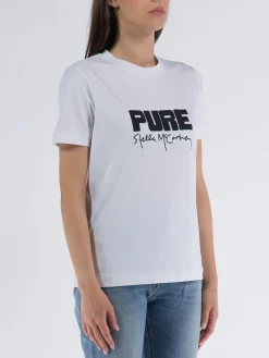 STELLA MCCARTNEY T-Shirt<T-SHIRT PURE SMC PRINTED TEE Bianco, Nero