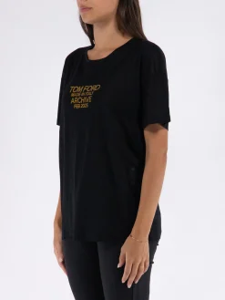 TOM FORD T-Shirt<T-SHIRT SILK JERSEY Grigio, Nero