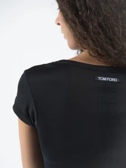 TOM FORD T-Shirt<T-SHIRT SILK JERSEY FITTED Nero
