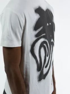PALM ANGELS T-Shirt<T-SHIRT SPRAY "JIMMY" CLASSIC TEE Bianco, Nero