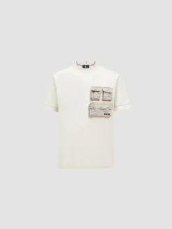 MONCLER GRENOBLE T-Shirt<T-SHIRT SS TRIPLE POCKET TEE Beige, Bianco