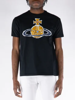 VIVIENNE WESTWOOD. T-Shirt<T-SHIRT TIME MACHINE CLASSIC Blu, Giallo, Nero, Rosso